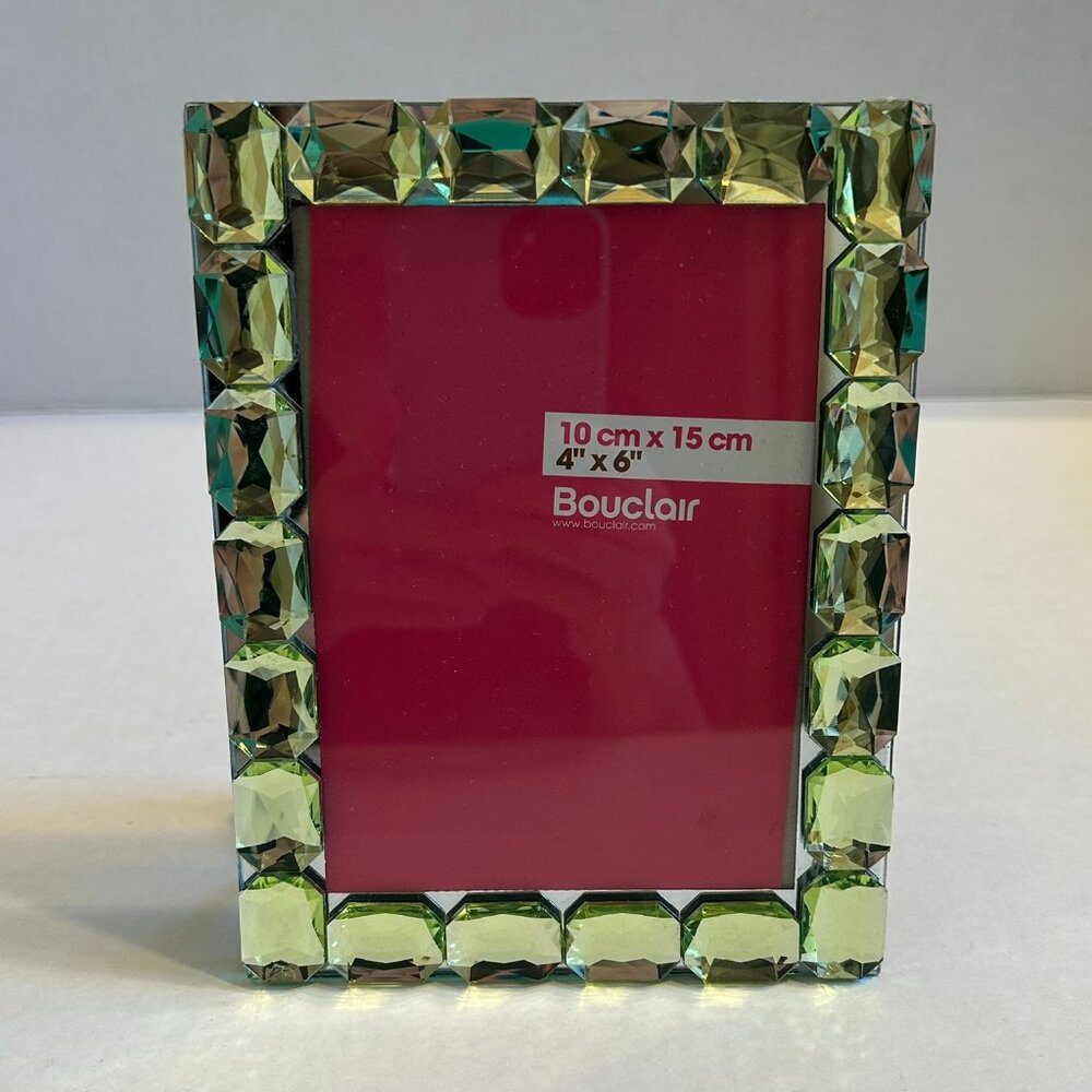 Bouclair 4"x6" green bejewelled picture frame